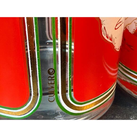 Culver Holly Goose Glasses Holiday Old Fashion Christmas Eggnog (4/14oz) w/Box - Picture 10 of 15